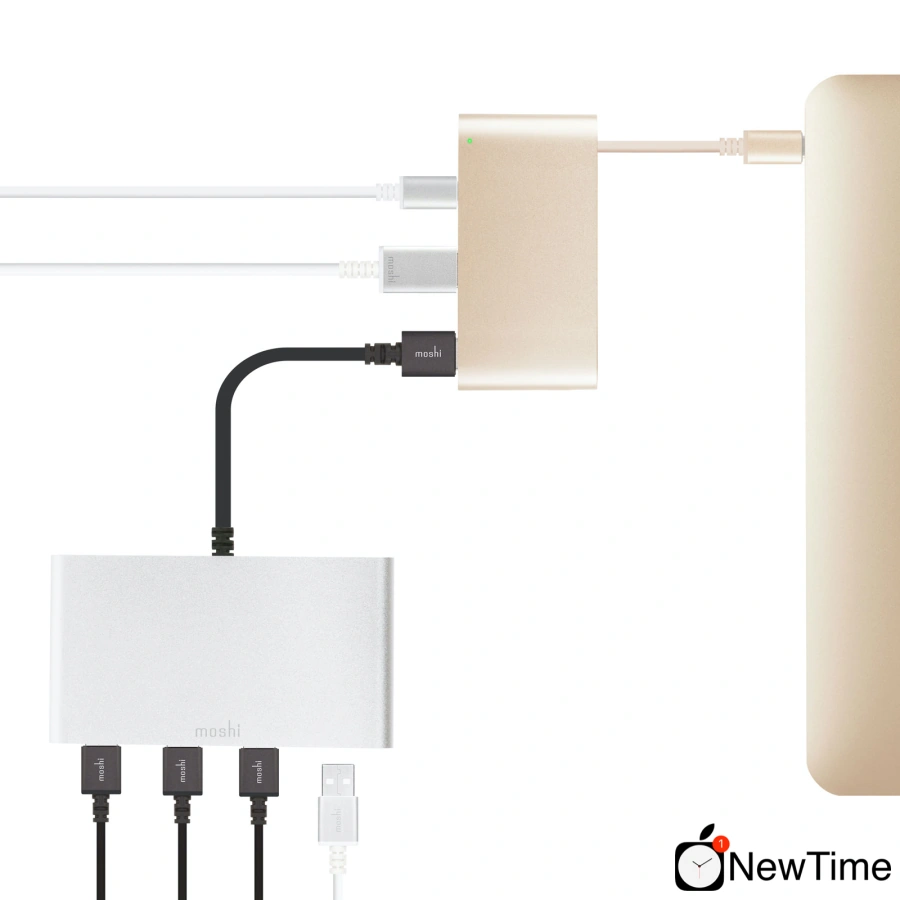 Адаптер Moshi USB-C Multiport Adapter Satin Gold (99MO084206)